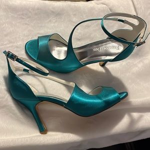 Teal Elegant Park Heels